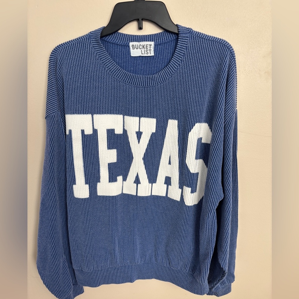 Bucket List Blue Texas Sweater